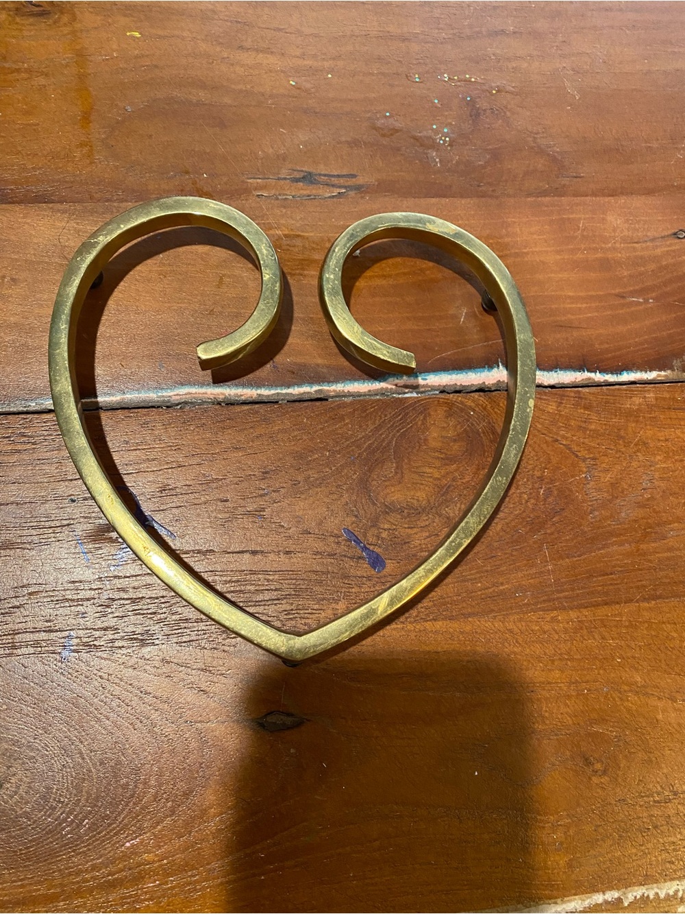 Brass Open Heart Trivet - Kitchen Decor or Wall Hanger